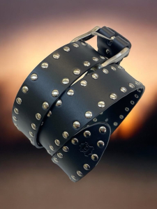 Usnjeni črni pas z neti DDDesign