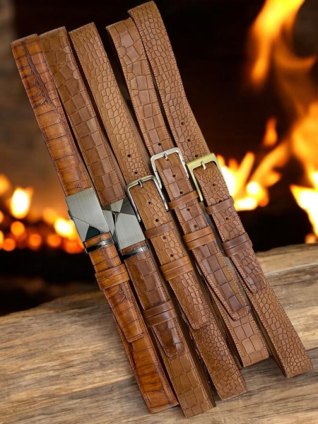 Kroko konjak usnjeni pasovi Elite