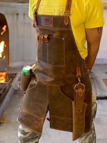 Premium leather apron bbq FREE STEP