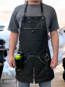 UNIQUE cowhide leather apron with rivets 