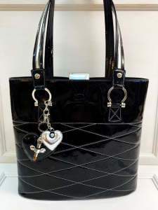 Torba v črnem in srebrnem usnju PO NAROČILU