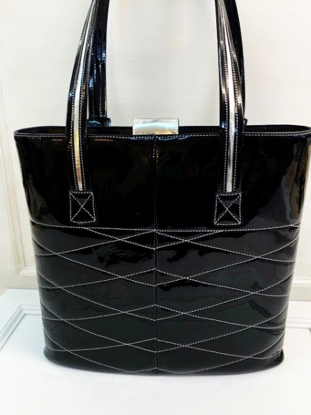 Torba v črnem in srebrnem usnju PO NAROČILU