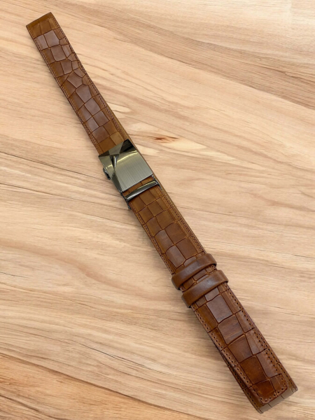 Unikatni moški usnjeni pas kroko avtomatik 3,5cm