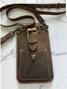 Personalized leather phone belt bag