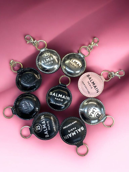 Personalized leather round key chain