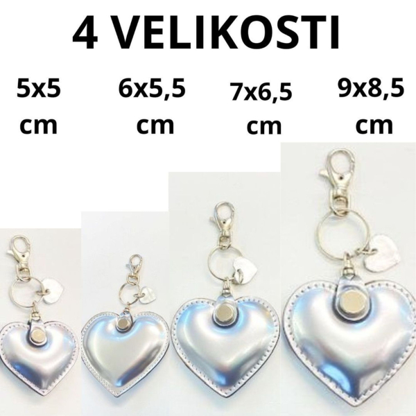 Usnjeni obesek za ključe srce 4 velikosti