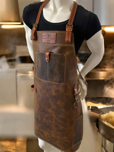Leather chef apron Grill master Basic M L XL