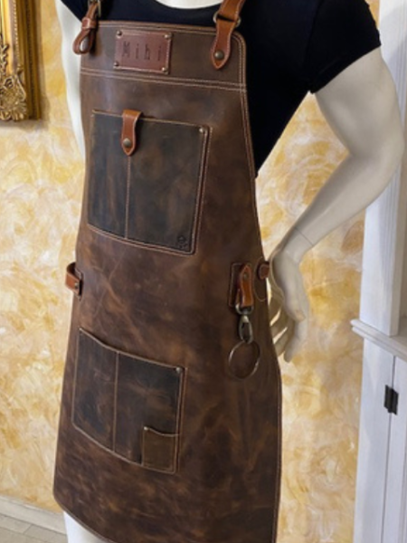 Custom cooking leather apron bbq GRILL MASTER