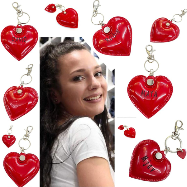 Usnjeni obesek za ključe srce  www.dddesign.si