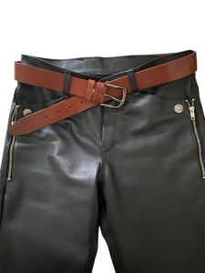 personalized Leather belt with initials 4 cm