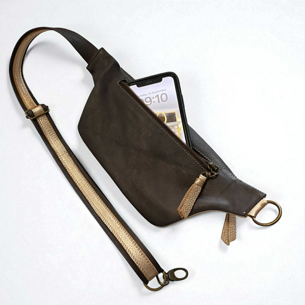 usnjena pasna torbica, ženska torbica za pas