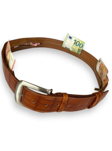 Pas za denar, usnjeni pas z zadrgo