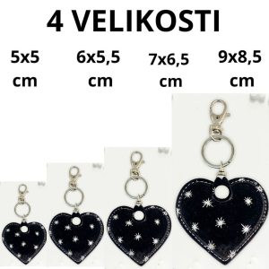 Usnjeni obeski srce za ključe 4 velikosti