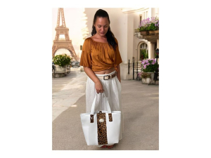 ZALOGA unikatna torbica goveje usnje in krzno Jaguar 