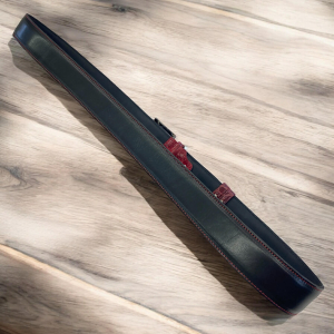 Usnjeni pas črni in bordo krokodil, širina 4 cm