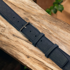 Usnjeni moški pas s potiskom YSL, širina 4 cm