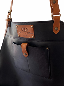 Leather BBQ Apron Hazelnut WITH SLIT
