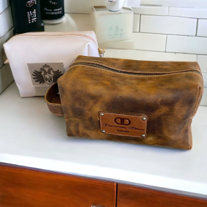 Custom leather toiletry big bag for men