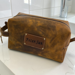 Custom leather toiletry big bag for men