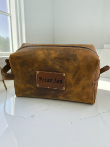 Custom leather toiletry big bag for men