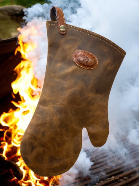 bbq usnjena rokavica za žar