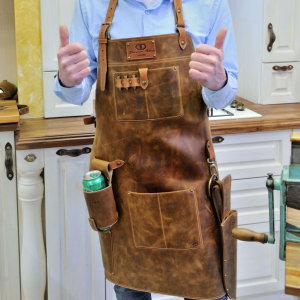 Package of 3 pieces APRON, KNIFE CASE + BEER HOLDER