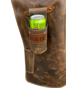 Usnjeni predpasnik ŽAR MOJSTER z držalom za pijačo