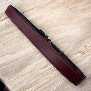 Usnjeni vinsko rdeči pas širine 4 cm