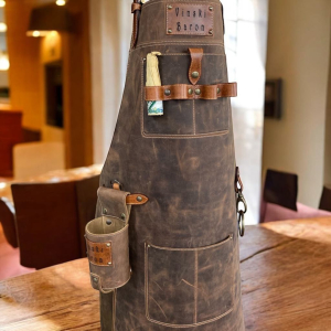 Personalizirani usnjeni predpasnik JAGER z držalom piva 