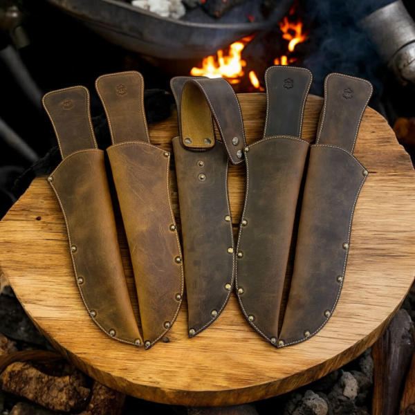 Leather butcher knife sheath left or right hand